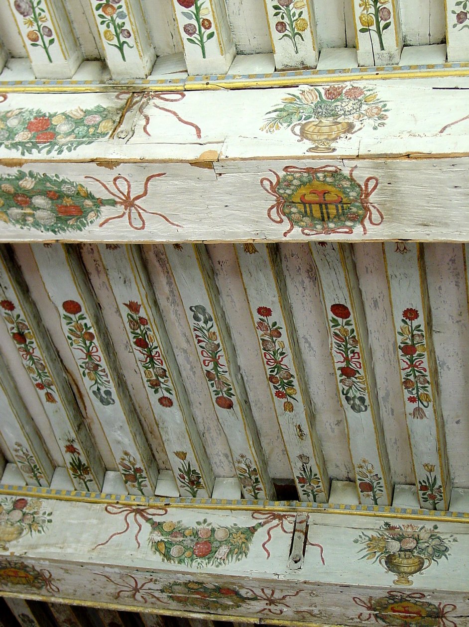 Dřevěné trámy, Chateau dOiron, Údolí Loiry (lakované dřevo) (viz také 265494) od French School
