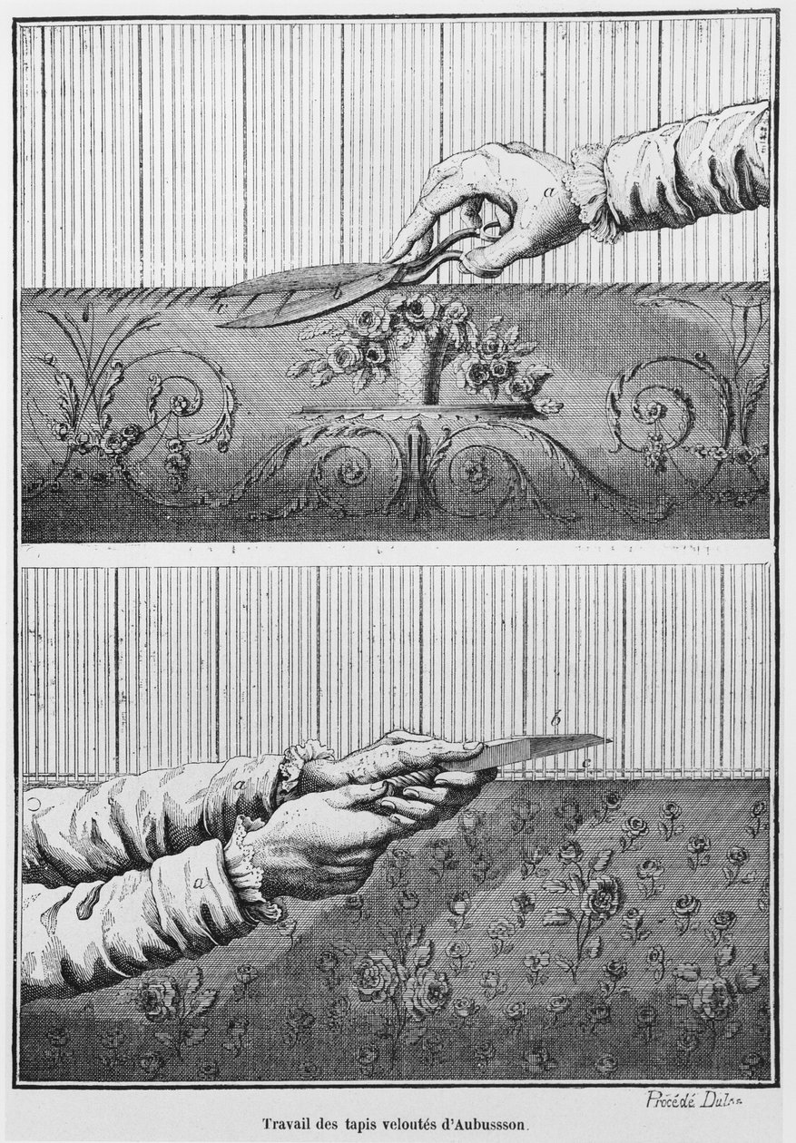 Práce na sametových tapisériích Aubusson od French School
