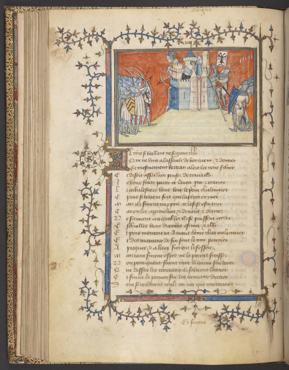Yates Thompson 35 f. 80v Taking of Valonges, z 