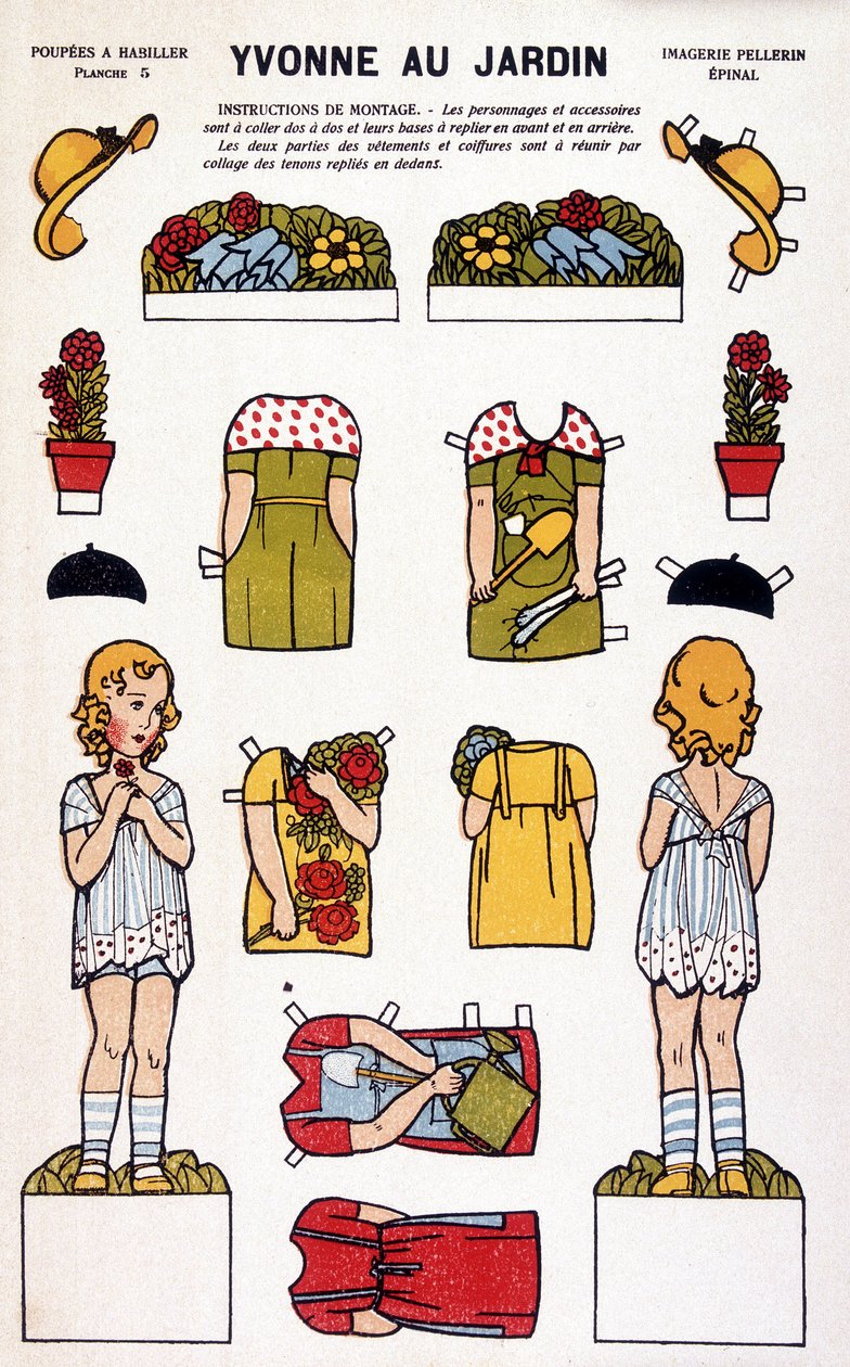 Yvonne v zahradě: decoupage. 19. století. od French School