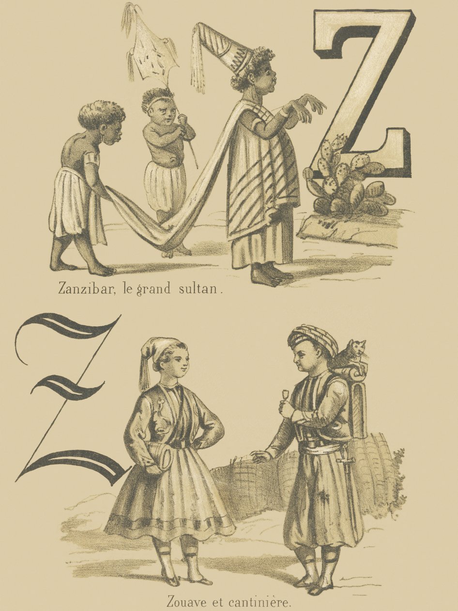 Z: Zanzibar, velký sultán/Zuave a cantiniere od French School