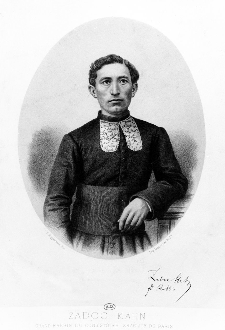 Zadoc Kahn, vrchní rabín konzistoře Francie, kolem roku 1869 od French School