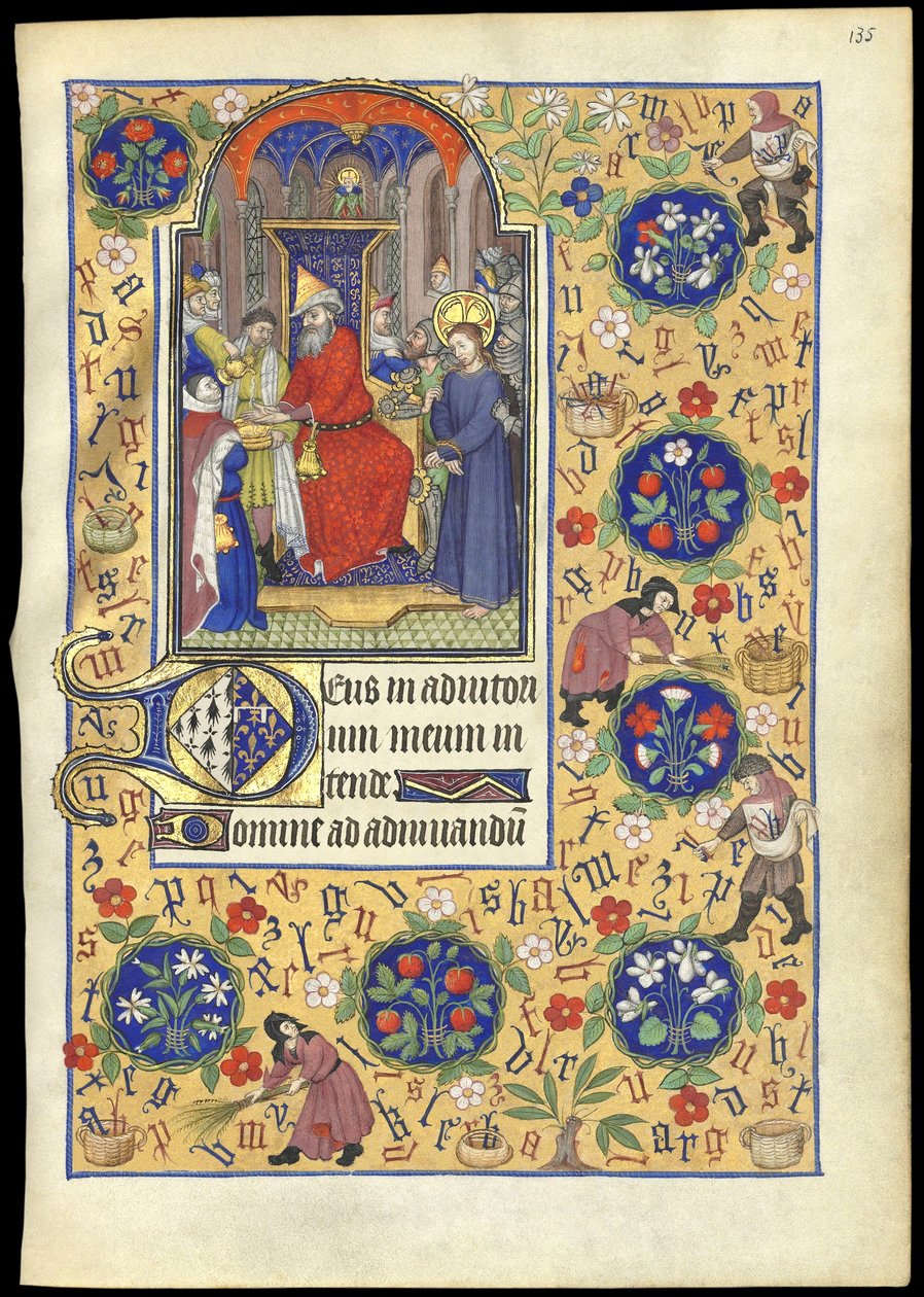 f.135r Miniatura Piláta myjícího si ruce nad osudem Ježíše, z 