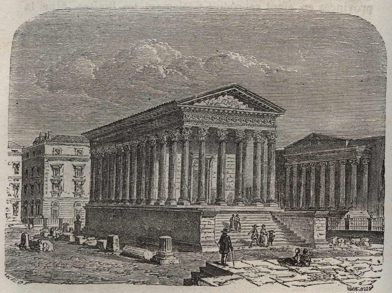 Obálka Carree de Nimes – Francie, Languedoc-Roussillon, Gard – rytina „“ Histoire de France““ od Victora Duruye (1811-1894) – 1882 od French School