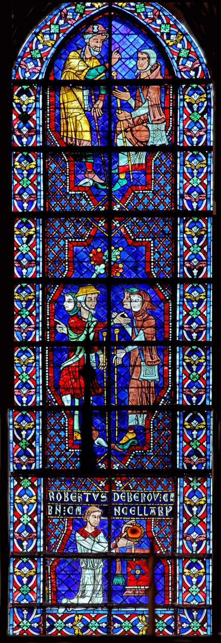 poutníci a dárce - Robert de Bérou (w113) od French School
