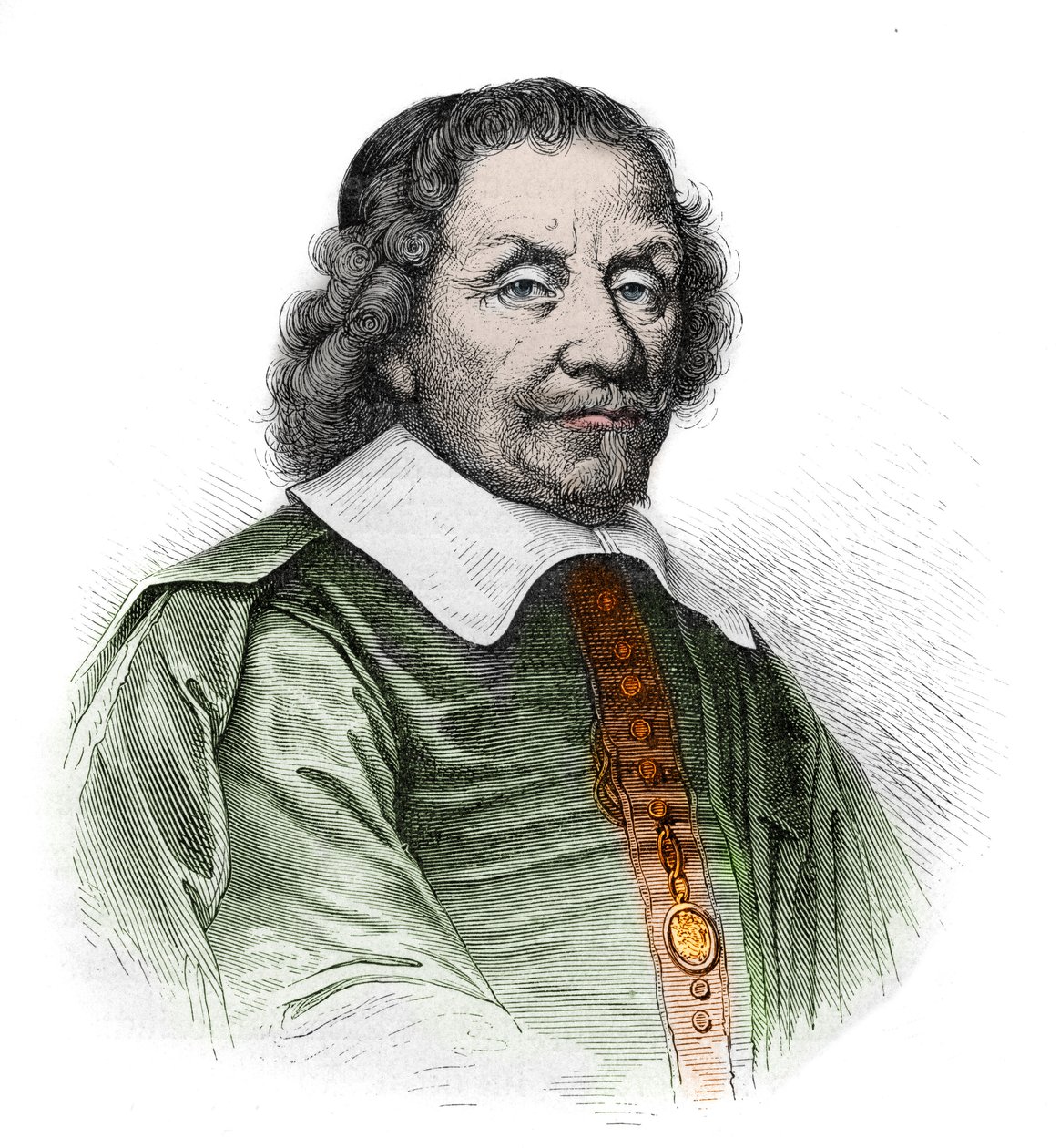 portrét Anthonie (Antonia) Heinsius 1641-1720 - holandský státník - rytina z „“ Historie Francie vyprávěná mým vnoučatům““ – od Francoise Guizota – 1872-1876 od French School