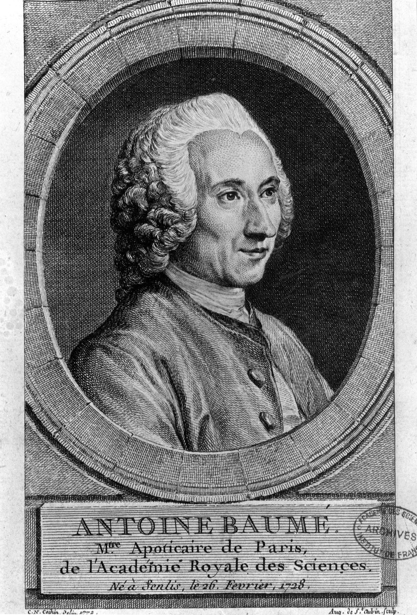 portrét Antoina Baumého (1728-1804), francouzského chemika a lékárníka. Apoticaire de Paris. Rytina z roku 1772. od French School