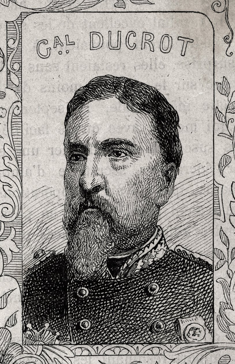 portrét francouzského generála Auguste-Alexandre Ducrota - 1870-71 (rytina) od French School