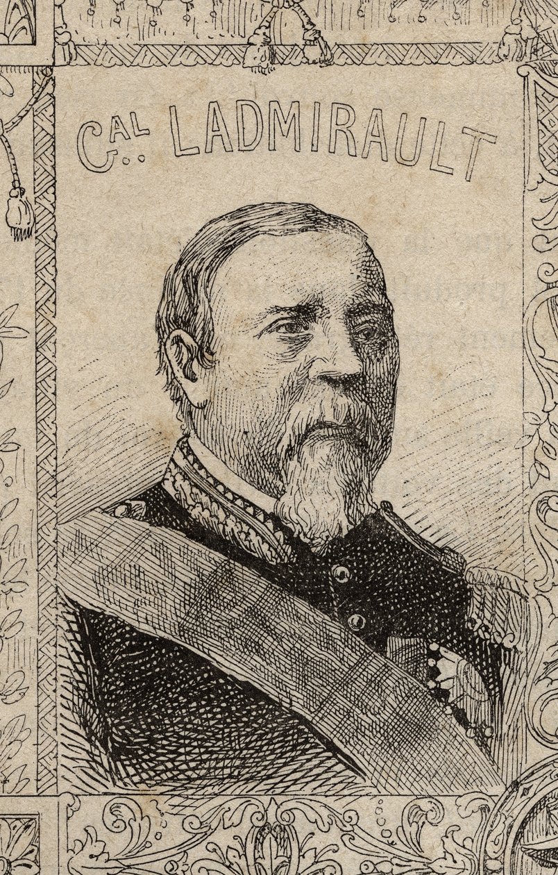 portrét francouzského generála Paula de Ladmirault - 1870-71 (rytina) od French School