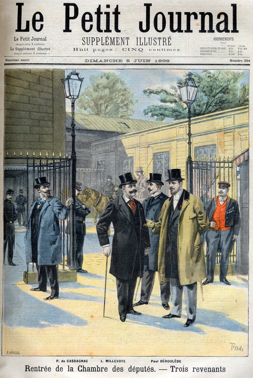 znovuotevření Poslanecké sněmovny, ilustrace v „Le Petit Journal“ 5. června od French School