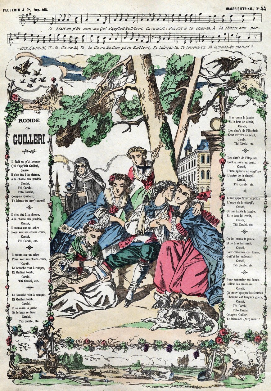kolo Guilleriho. Obrázek Epinal z 19. století od French School