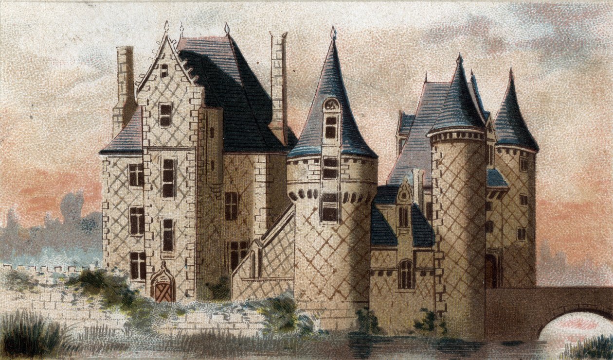pohled na Chateau du Moulin (Loir et Cher). od French School