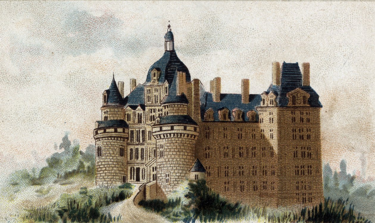 pohled na hrad Brissac (Maine et Loire). od French School