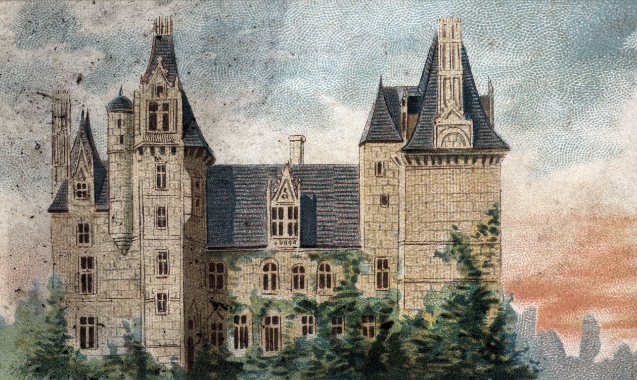 pohled na hrad Montigny-le-Ganelon (Montigny le ganelon) (Eure et loir). od French School