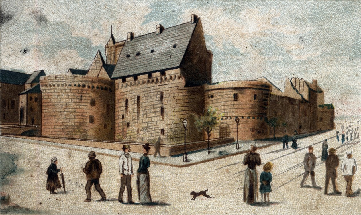 pohled na hrad Nantes (dolní Loira). od French School