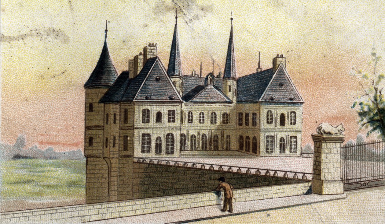 pohled na hrad Randan (Puy de dome) od French School
