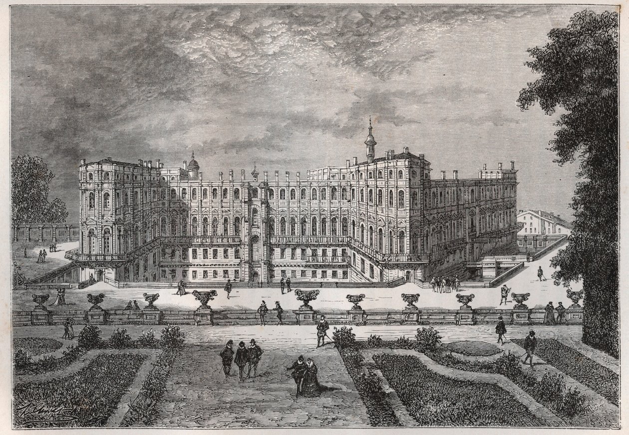 pohled na hrad Saint-Germain (Saint Germain) (Seine a Oise) za Jindřicha IV. - rytina z „“ Historie Francie vyprávěná mým vnoučatům““ – od Francoise Guizota – 1872-1876 od French School