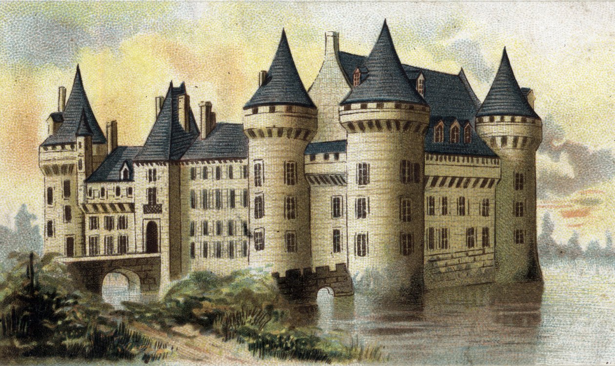 pohled na hrad Sully (Loiret). od French School