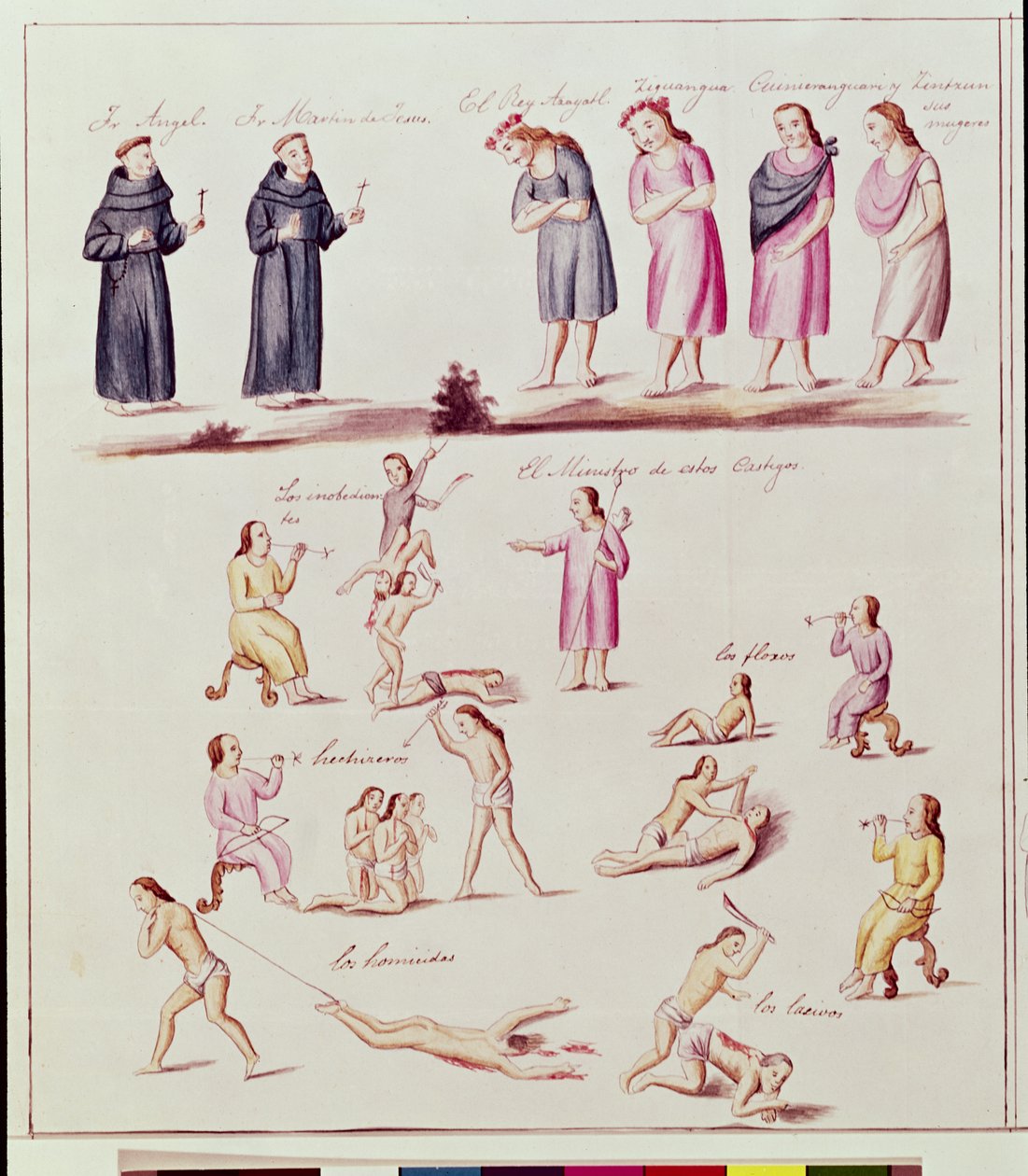 Domorodí indiáni na cestě ke konverzi španělskými mnichy od Friar Pablo (after) Beaumont