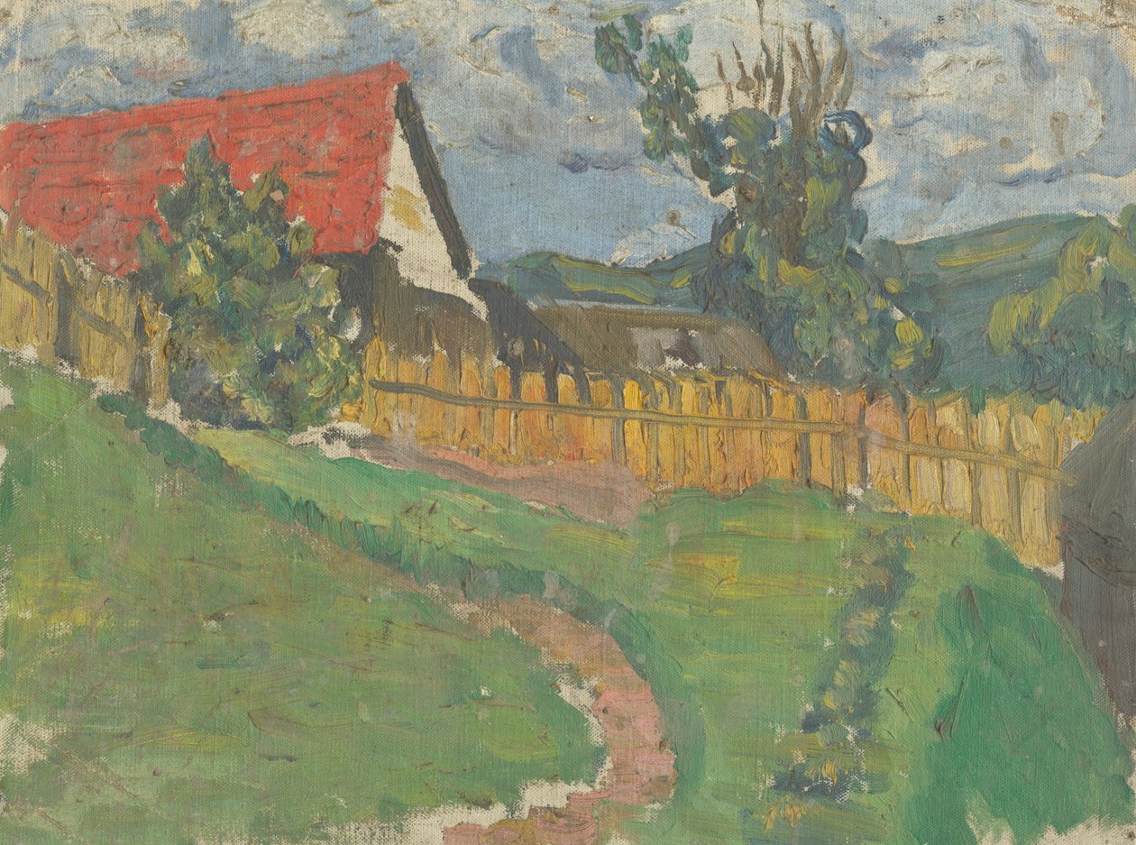 Studie krajiny s domem od Frida Konstantin