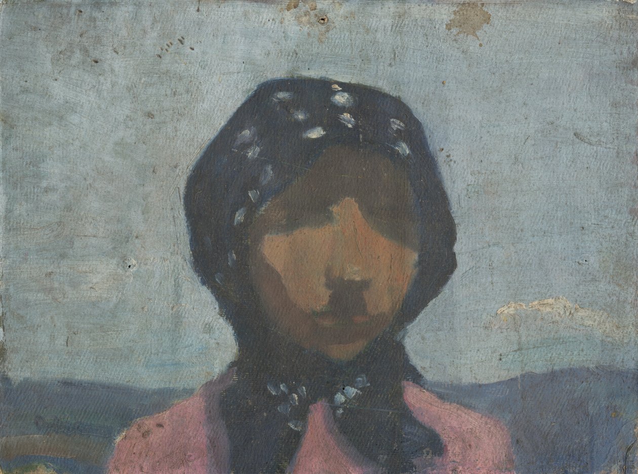 Studie rolníka v černém skvrnitém šátku od Frida Konstantin