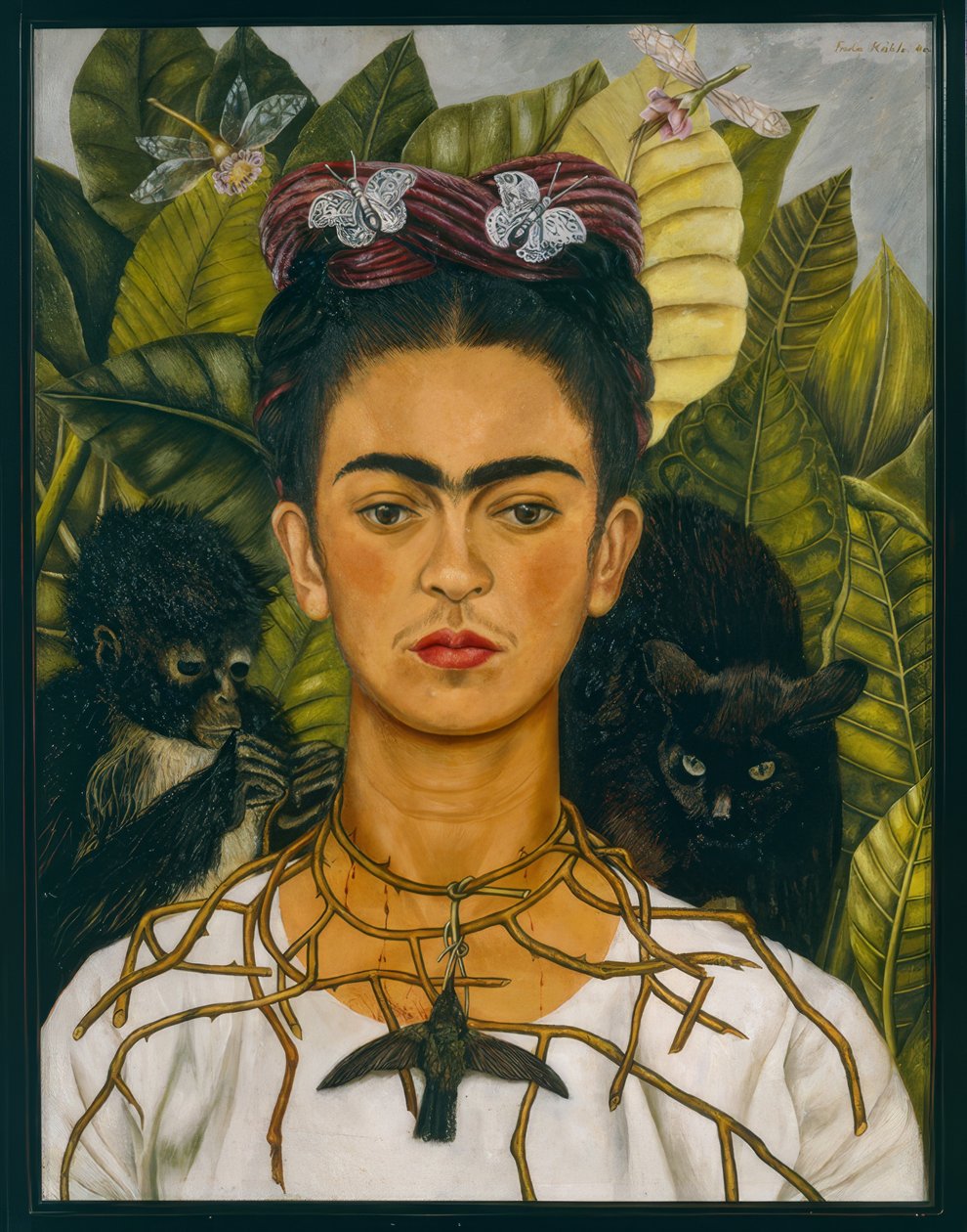Autoportrét s trnovým límcem od Frida Kahlo