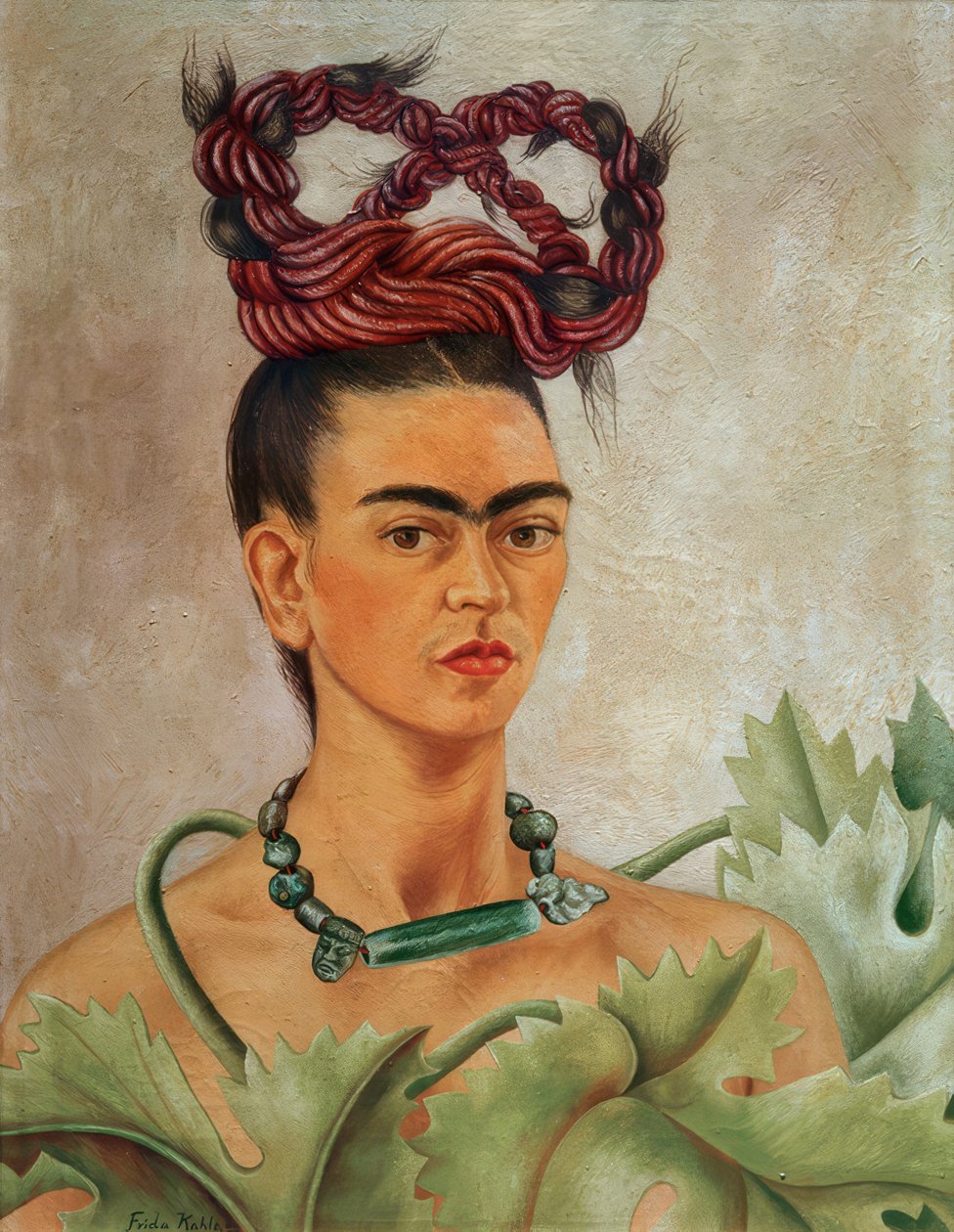 Autoportrét s talířem od Frida Kahlo