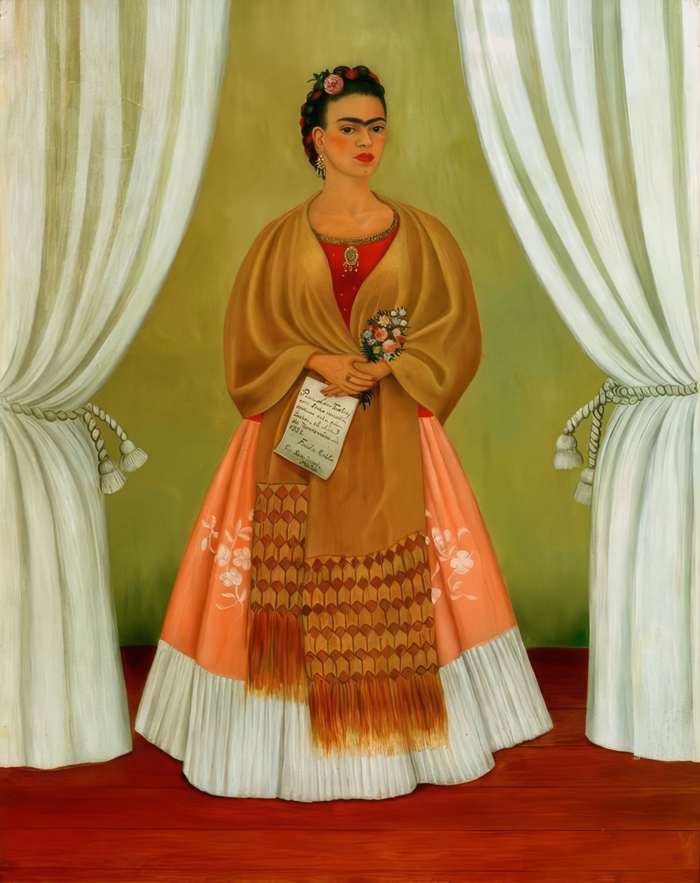 Autoportrét věnovaný Leonu Trockému od Frida Kahlo