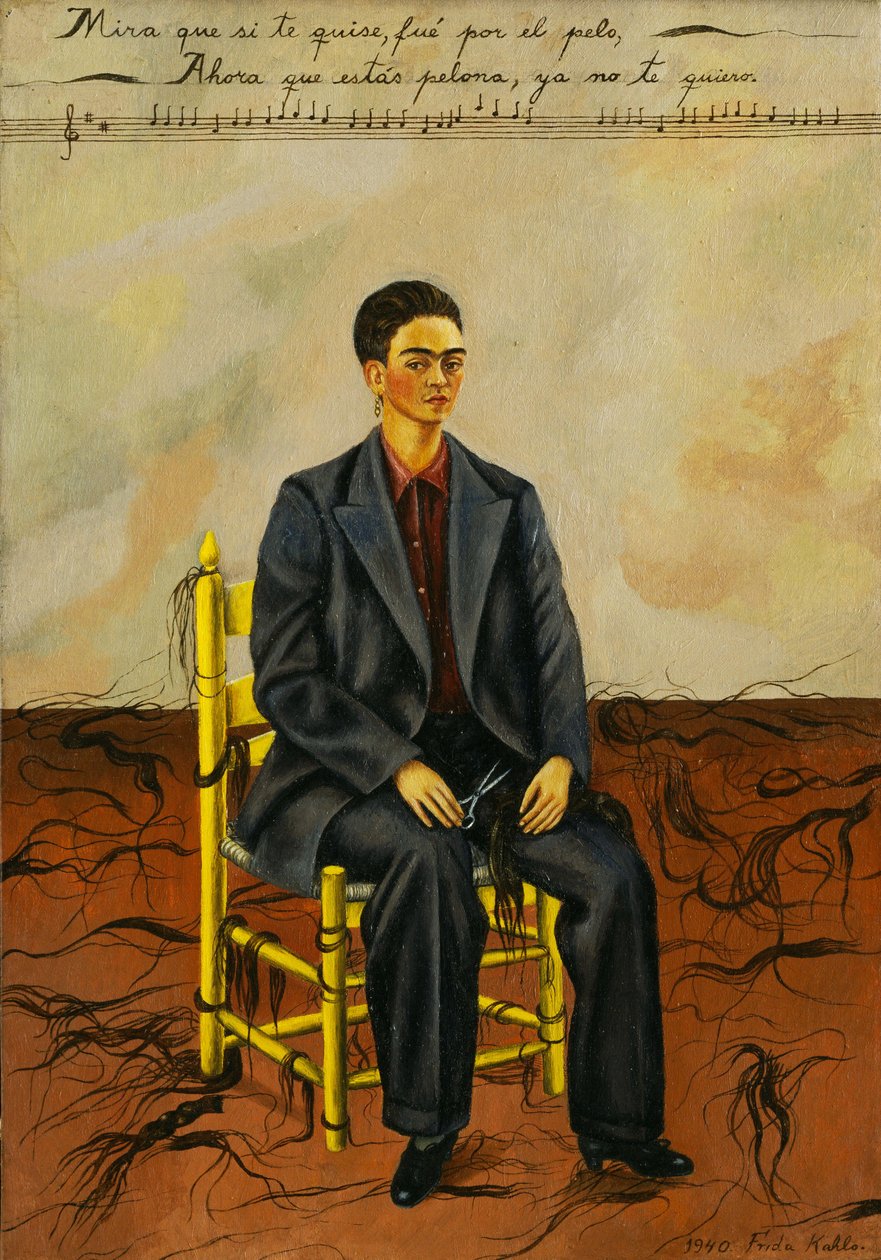Autoportrét s ostříhanými vlasy od Frida Kahlo
