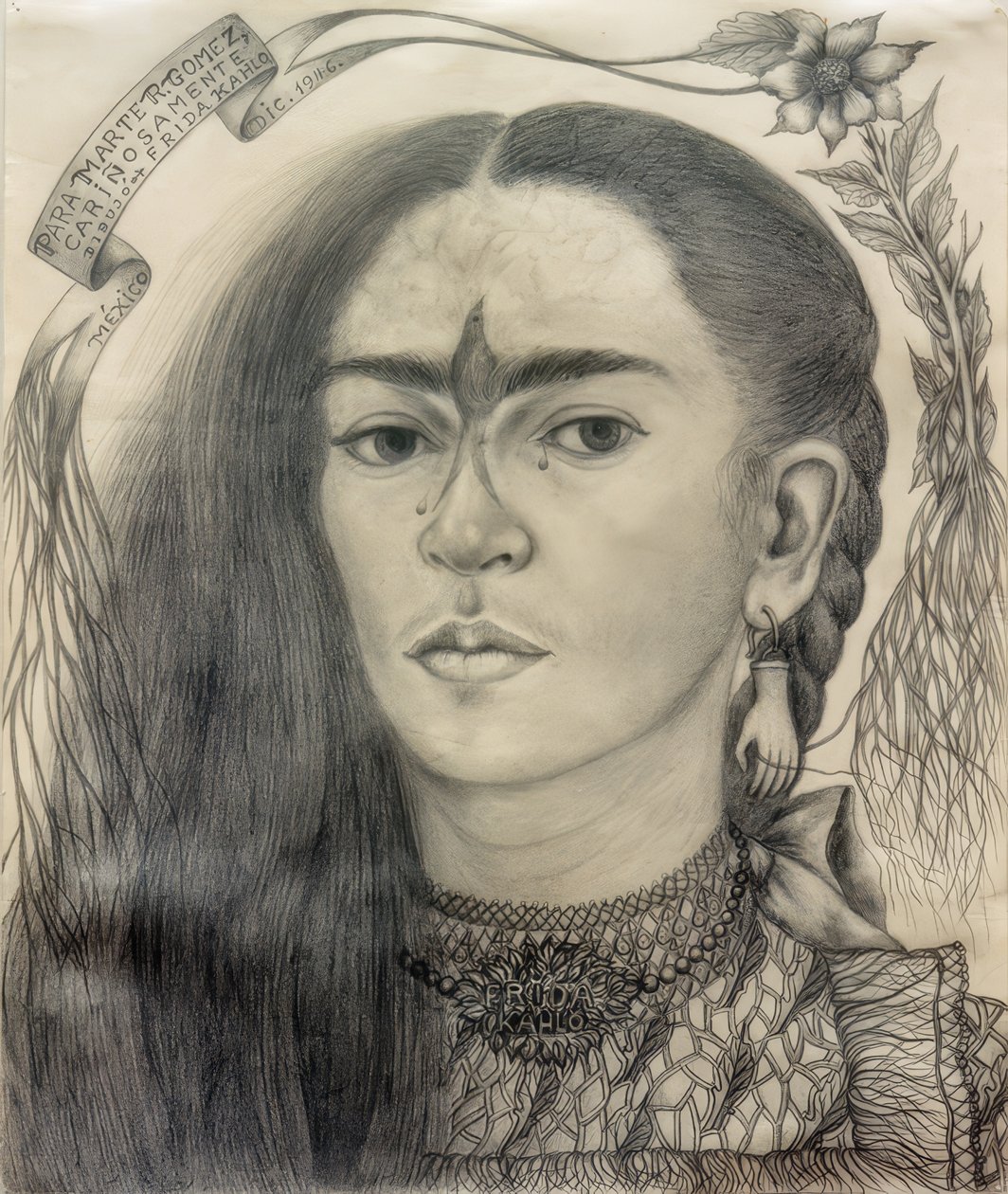 Autoportrét věnovaný Marte R. Gómezovi od Frida Kahlo