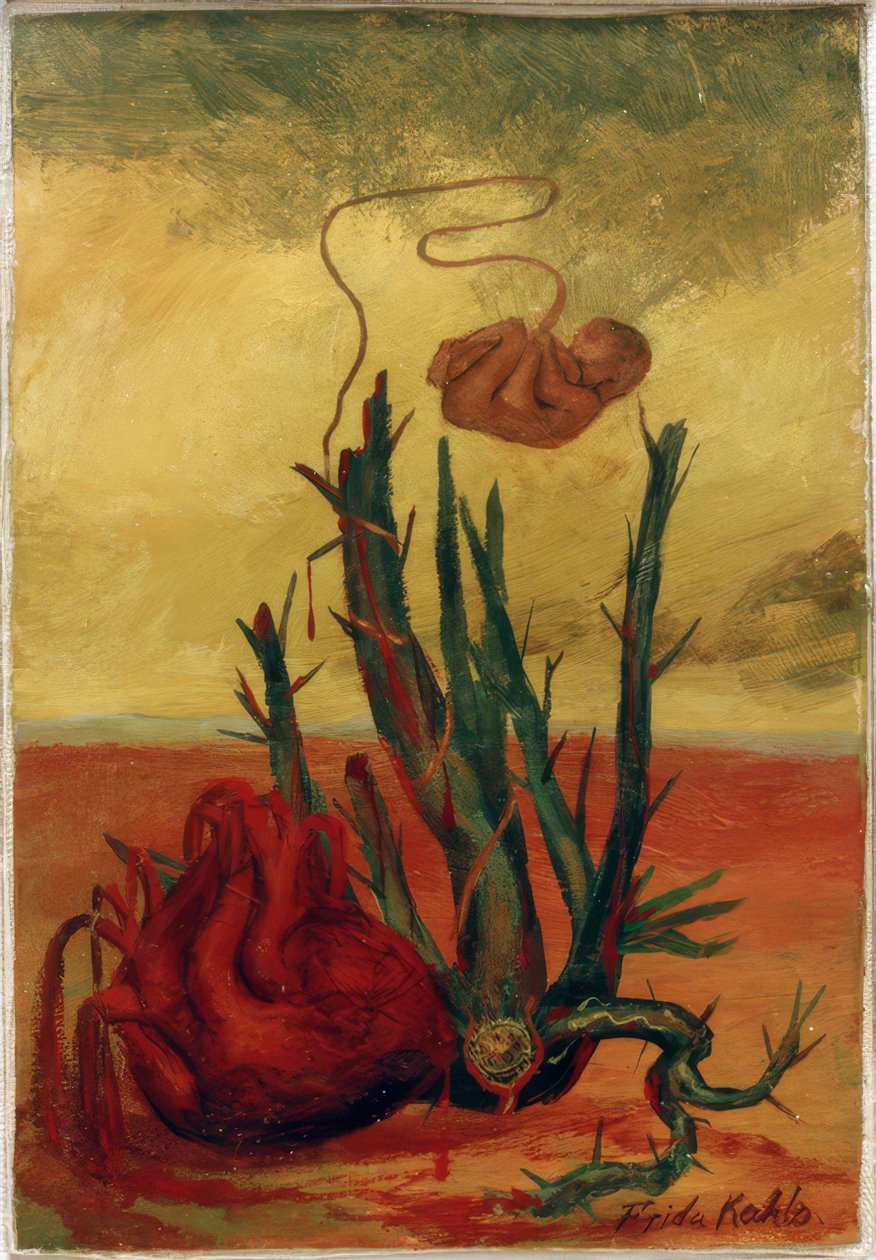 Bez názvu (srdce, kaktus a plod) od Frida Kahlo