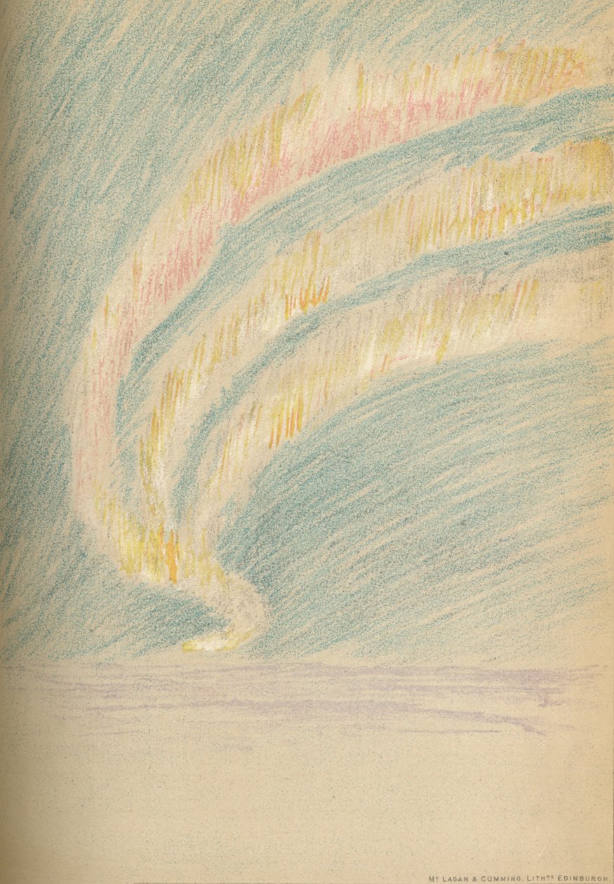 Streamers of Aurora Borealis, 28. listopadu 1893. Pastel Sketch, 1893 1897 od Fridtjof Nansen