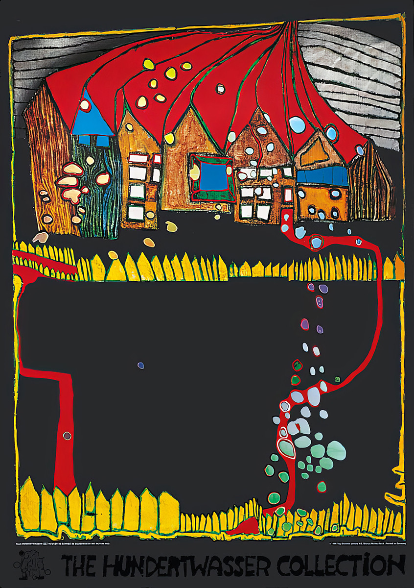 Domy ve sněhu od Friedensreich Hundertwasser