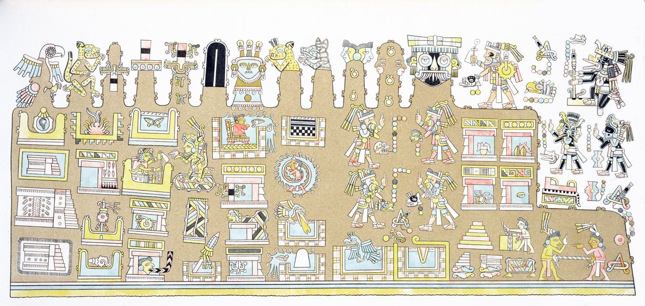 Mexické hieroglyfy z „Vues des Cordillieres et Monumens des Peuples Indigenes de l
