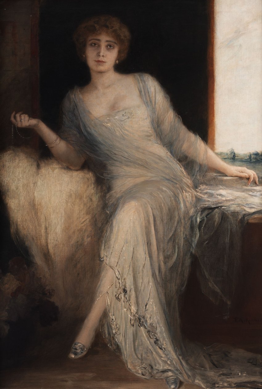 Portrét sedící dámy od Friedrich August von Kaulbach