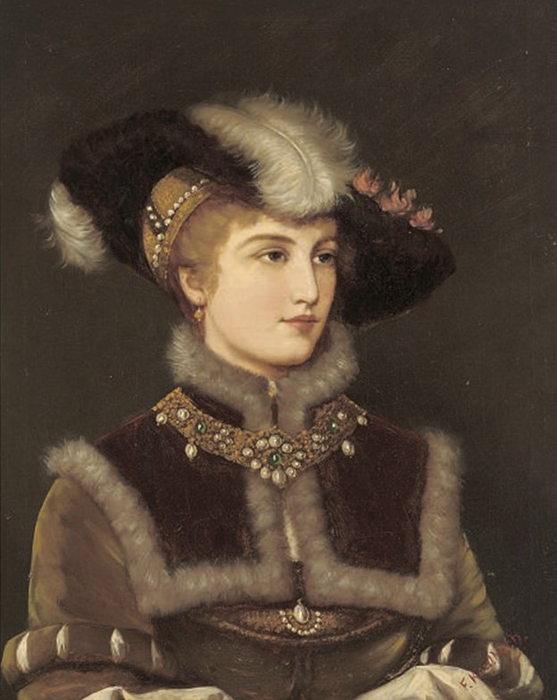 Portrét mladé dámy v kožešinovém klobouku od Friedrich August von Kaulbach