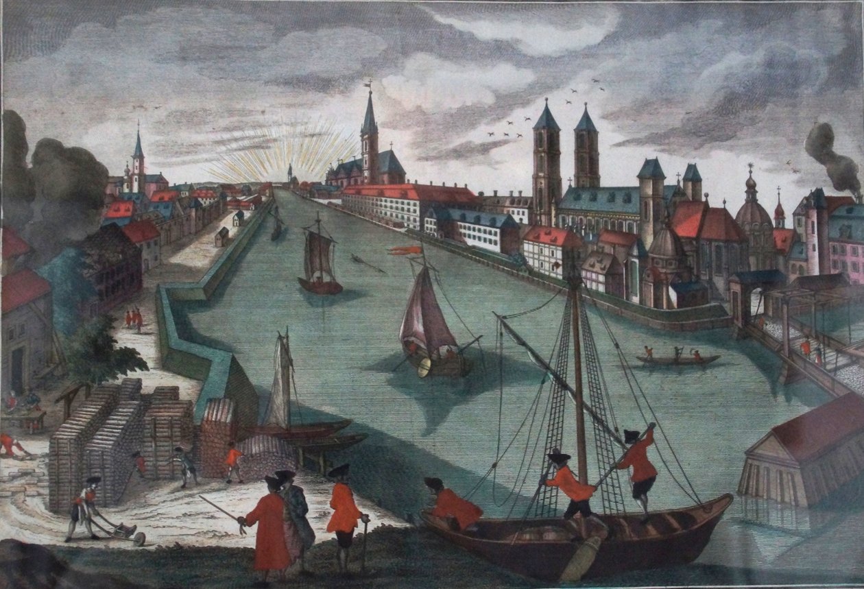 Wroclaw, pohled z východu na ostrov katedrály od Friedrich Bernhard Werner