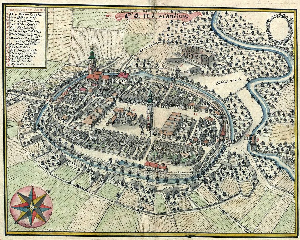 Město Kąty Wrocławskie od Friedrich Bernhard Werner