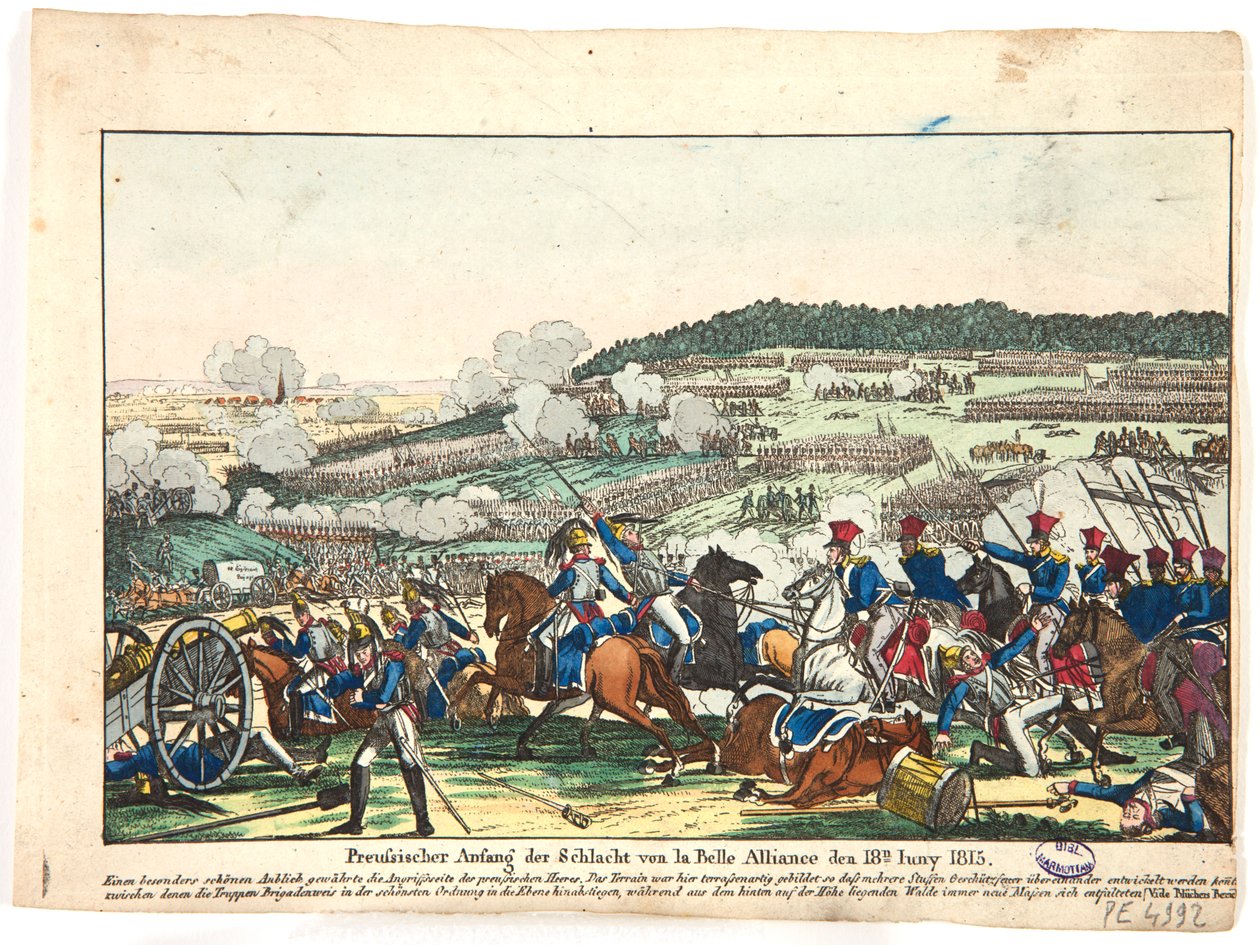 Začátek bitvy u Waterloo na pruské straně, 18. června 1815, 1815 od Friedrich Campe