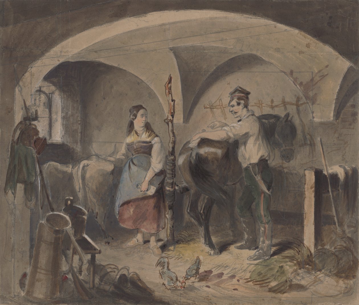 Ve stájích II od Friedrich Carl von Scheidlin
