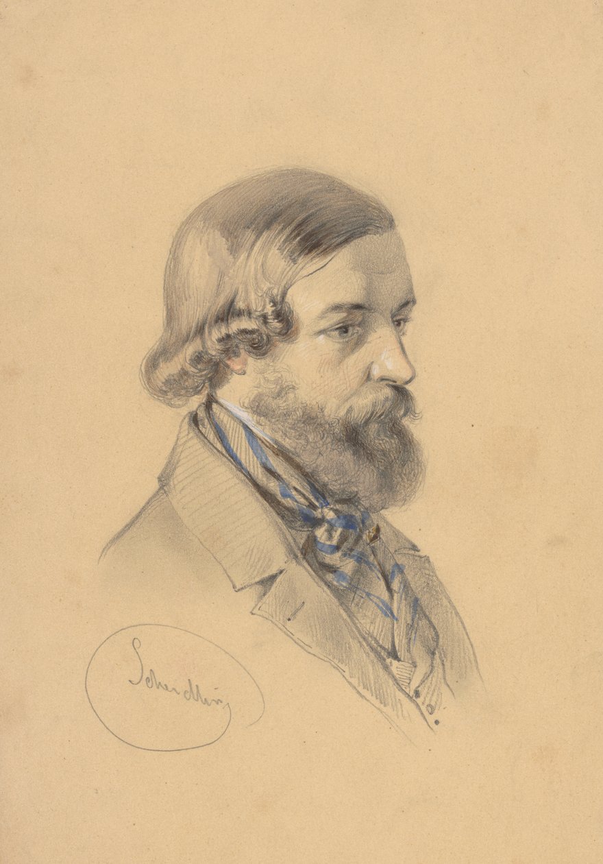 Studie vousatého muže od Friedrich Carl von Scheidlin
