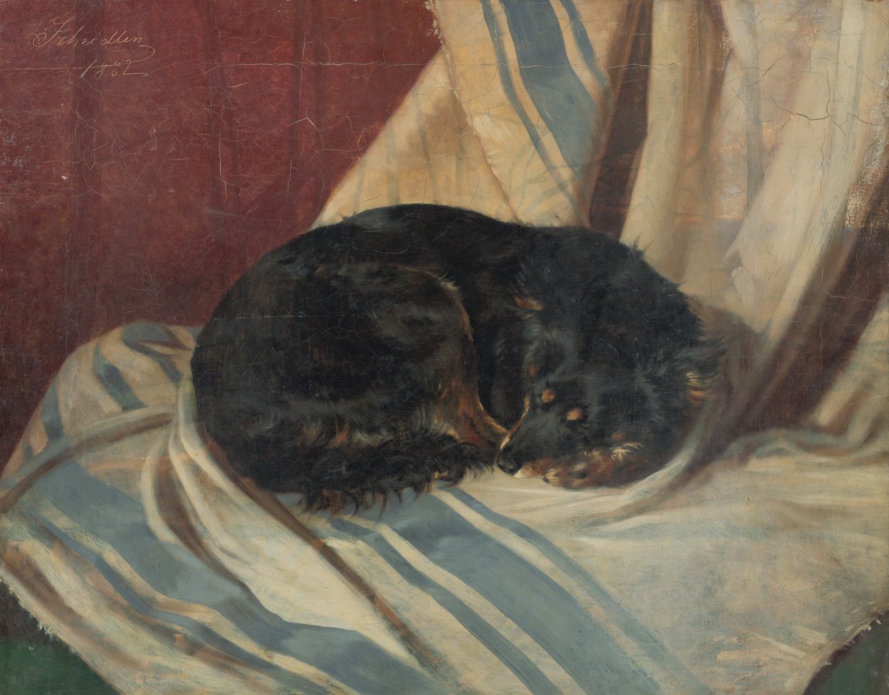 Studie ležícího psa od Friedrich Carl von Scheidlin