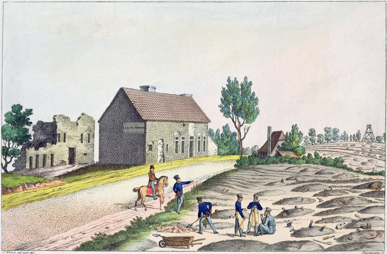 Farma Belle Alliance po bitvě u Waterloo, 18. června 1815 od Friedrich Fleischmann
