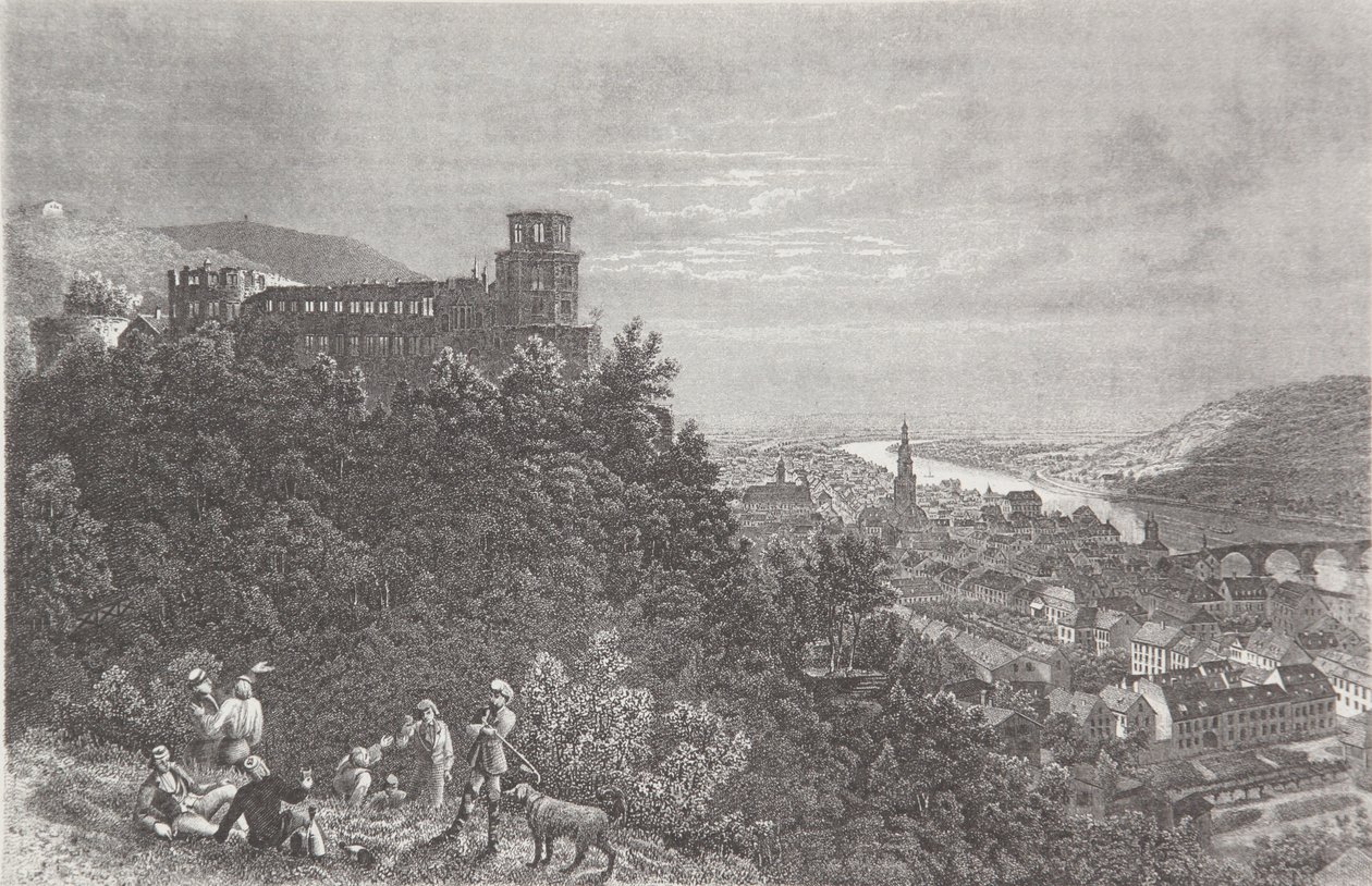 Heidelberg od Pierre Joseph Redouté
