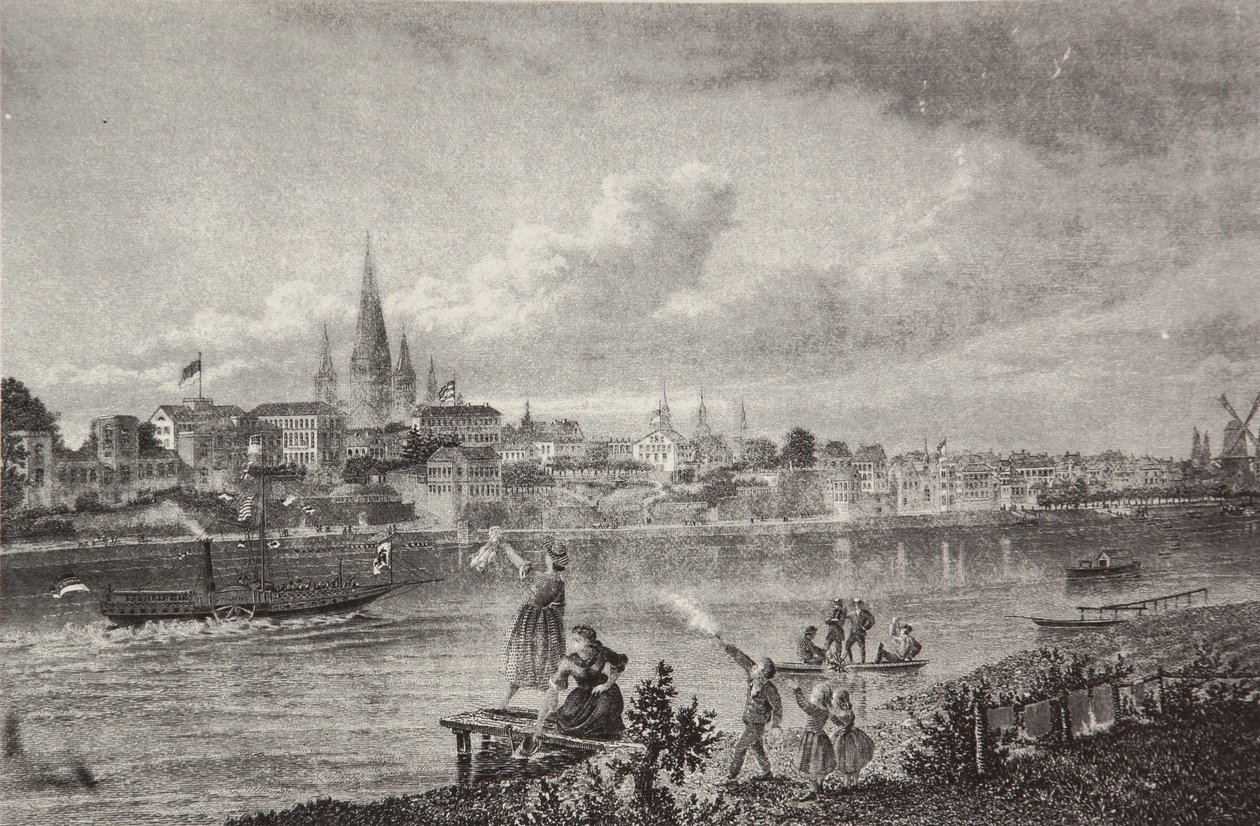 Ocelová rytina z rýnského alba od Friedricha Foltze od Pierre Joseph Redouté