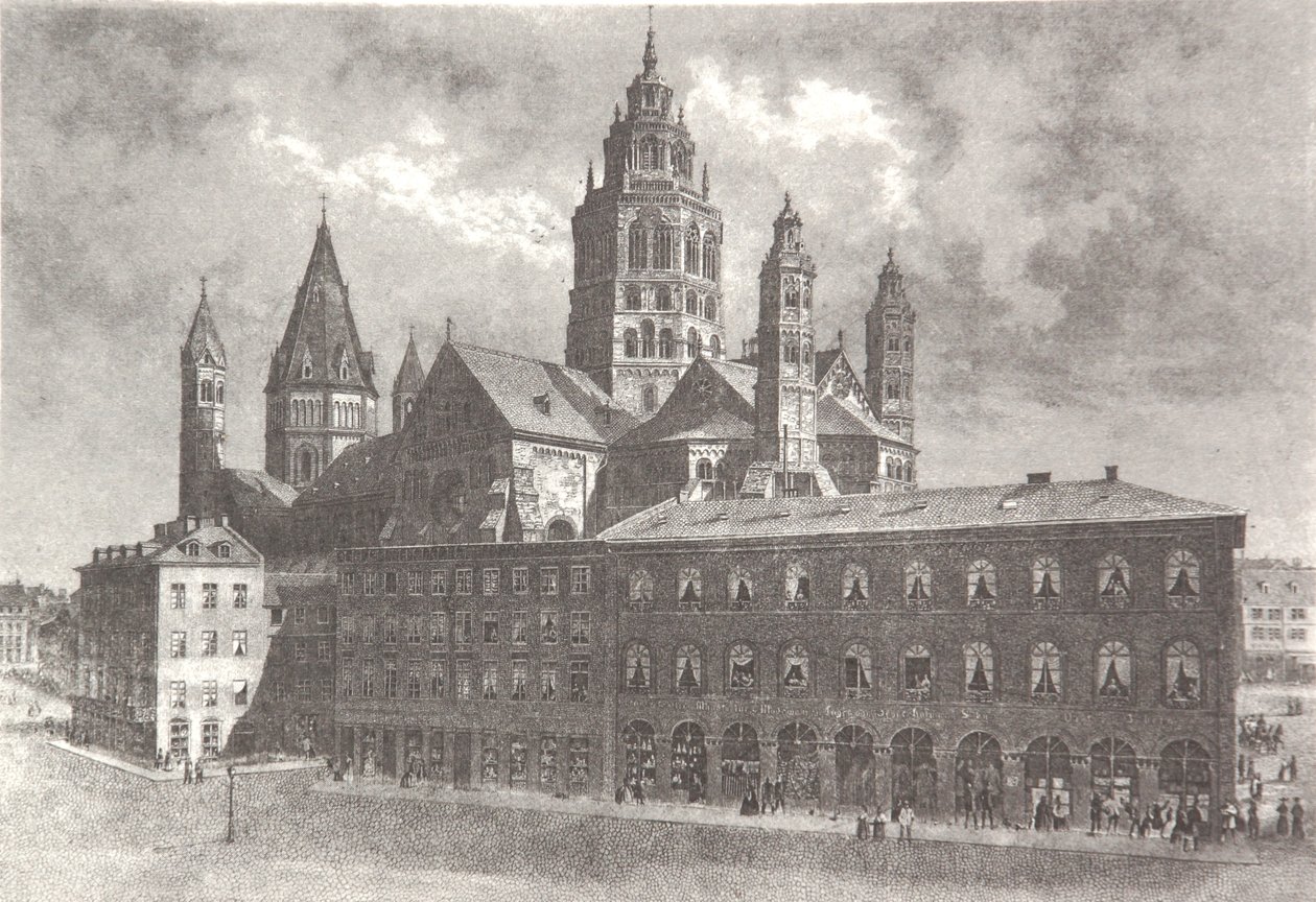 Westwork of Mainz Cathedral od Pierre Joseph Redouté