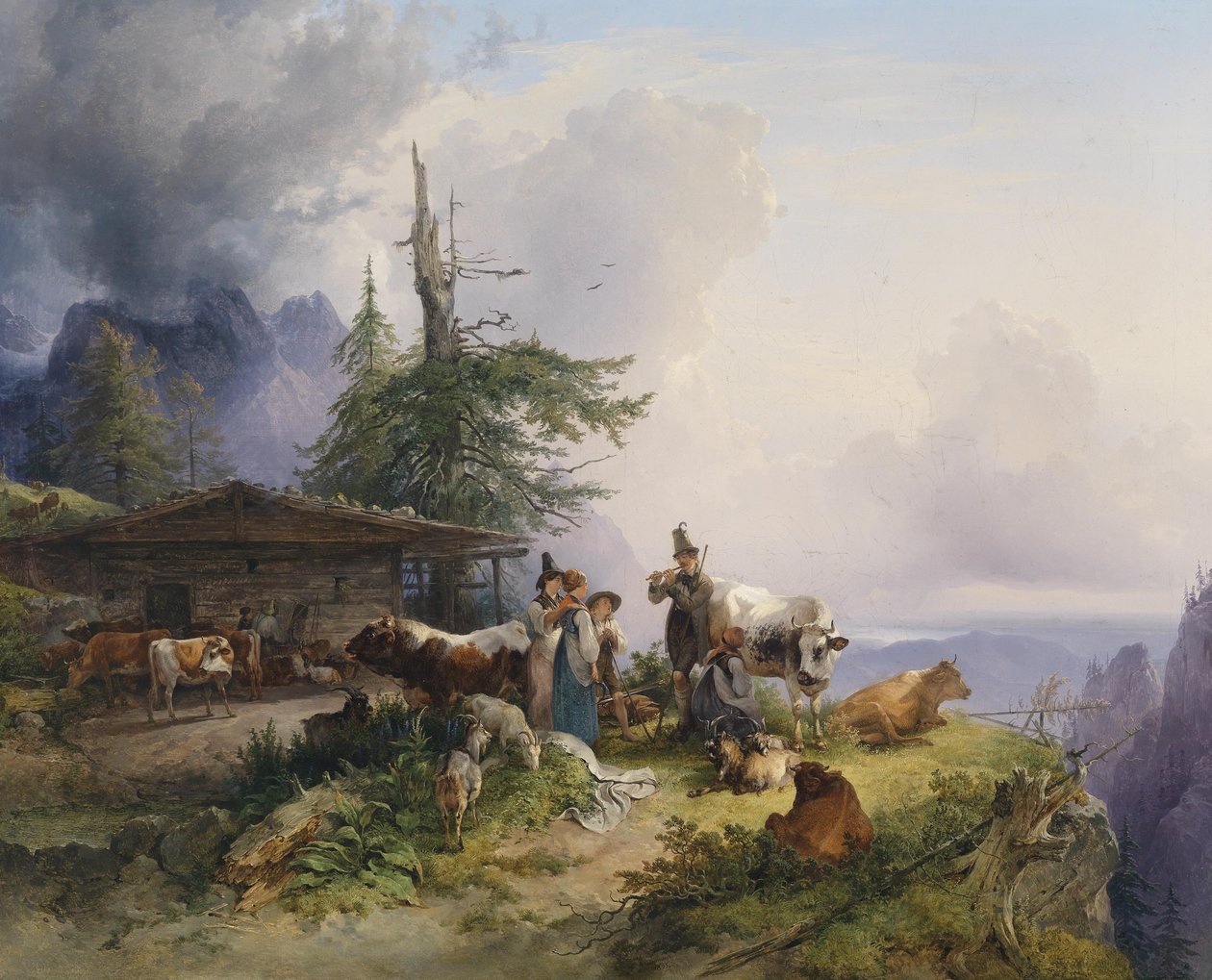 Alpské hospodářství na Untersbergu od Friedrich Gauermann