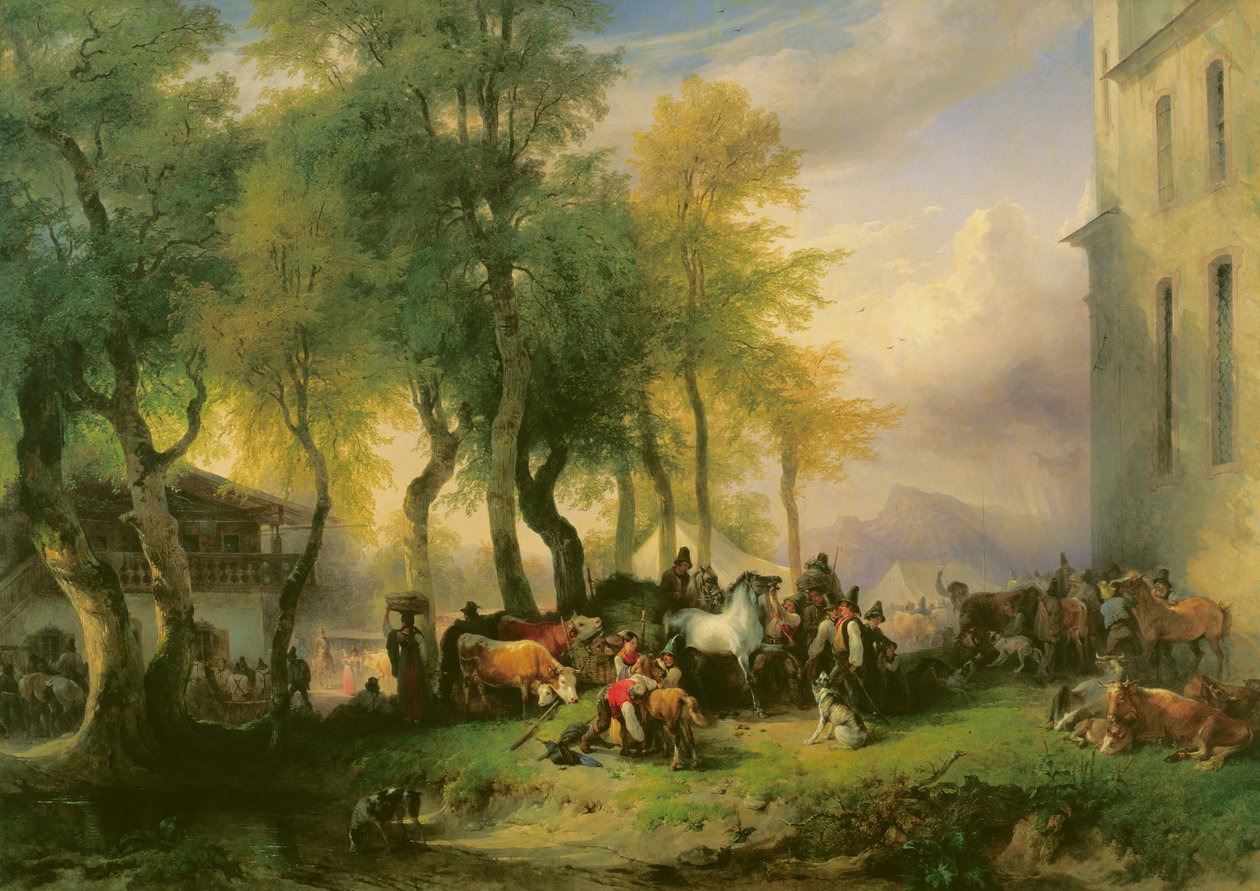 Dobytčí trh na Maria Plain, 1837 od Friedrich Gauermann