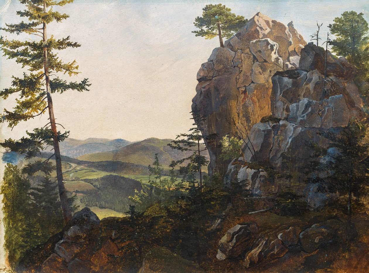 Krajina s balberskými kameny poblíž Miesenbachu od Friedrich Gauermann