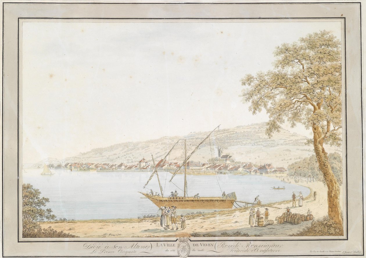 Pohled na Vevey na Ženevském jezeře od Friedrich Georg Wexelberg